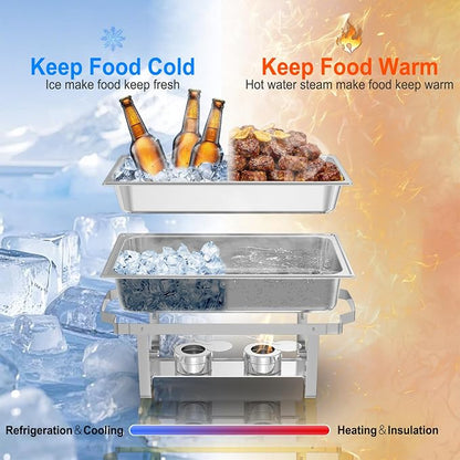 Chafing Dishes for Buffet 4 Pack, 11QT Stainless Steel Food Warmers for Parties - Image 5