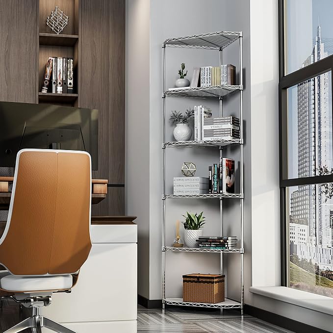 6-Tier NSF Metal Corner Shelf Wire Shelving Unit - Image 7