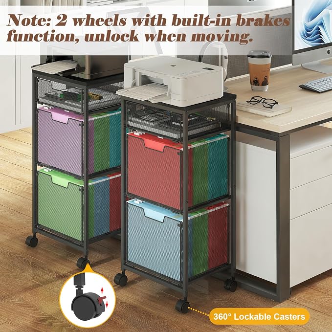 Sbanmao 3 Drawer Mobile File Cabinet - Image 4