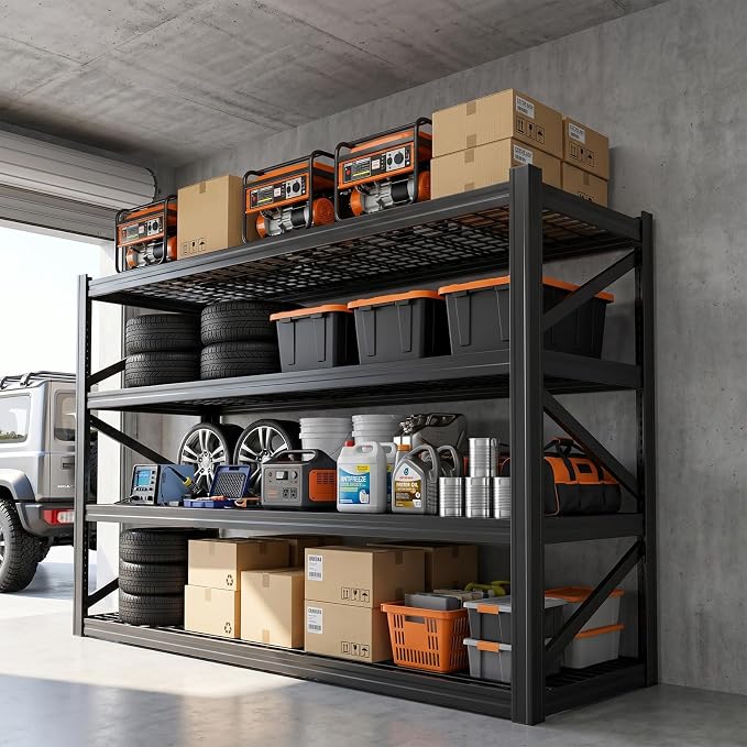 8000 LBS Heavy Duty Garage Shelving, Adjustable Steel Shelving Unit Holds 2000 - Image 2