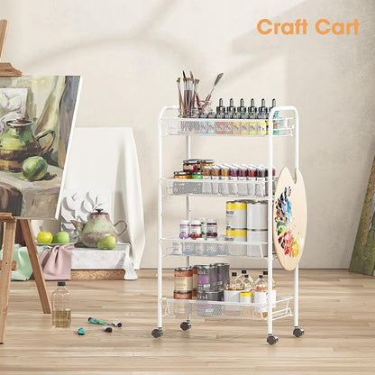 TOOLF 4-Tier Rolling Cart, Metal Utility Cart - Image 9