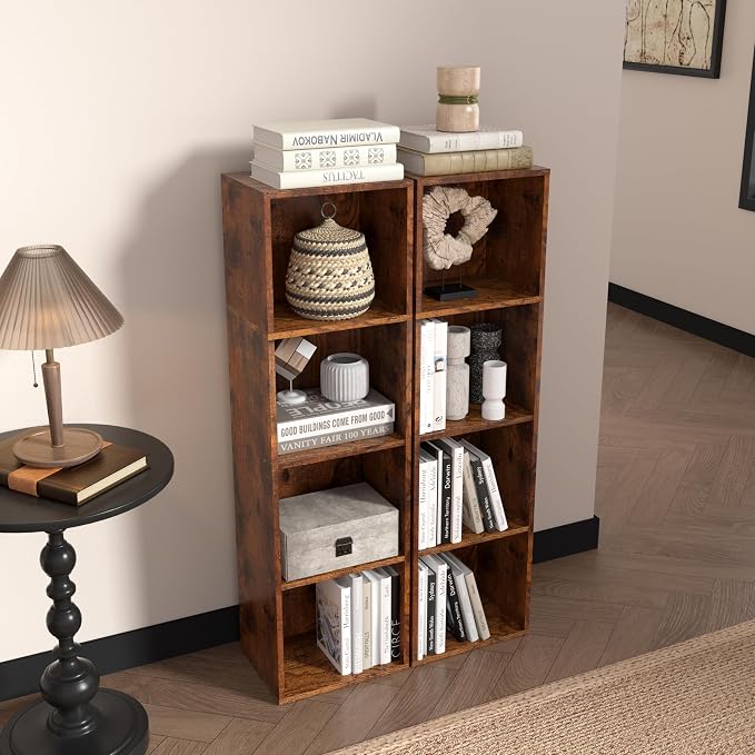 Wooden 4 Cube Storage Organizer, 4 Tier Storage Cubes Storage Display Cubby - Image 7