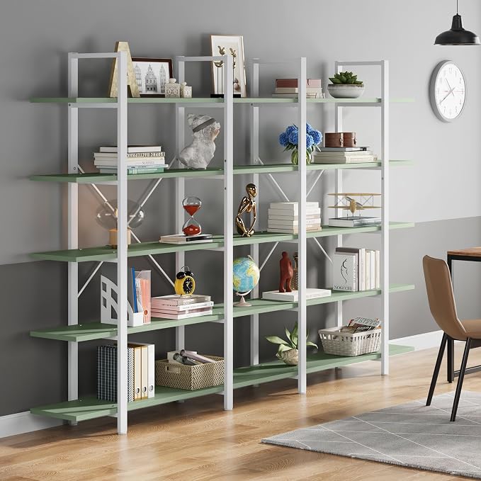 Tribesigns 5-Tier Bookshelf, Vintage Industrial Style Bookcase 72 H x 12 W x - Image 8