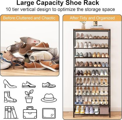 HOMEFORT 10 Tiers Shoe Rack Organizer, Shoe Rack - Image 4
