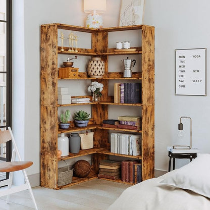 IRONCK Corner Bookshelf, Bookshelves 6 Tiers - Image 8