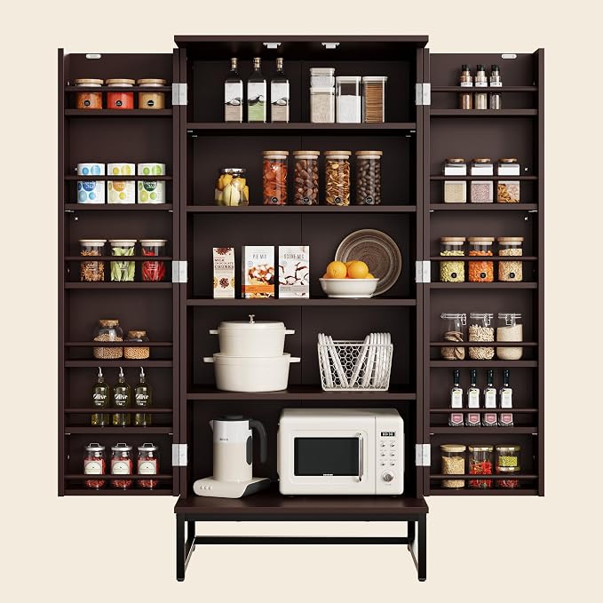 Saudism Pantry Cabinet, Large Cupboard - Image 9