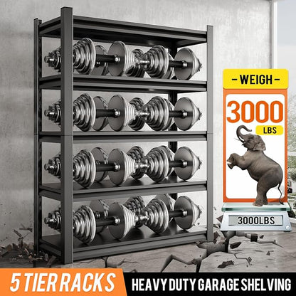 59" W Garage Shelving Unit, Garage Storage Shelves 3000LBS Heavy Duty Shelving - Image 4