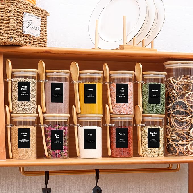 ComSaf Spice Jars with Spoon 8 oz 6Pack, Small Spice Containers Starter Set - Image 7