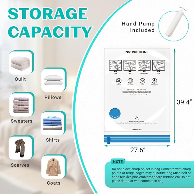 10 Pack Jumbo Space Saver Vacuum Storage Bags Seal Bags - Image 5