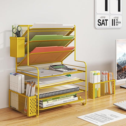 Simple Trending 7 Tier Desk File Organizer, Letter Tray Paper Organizer - Image 2