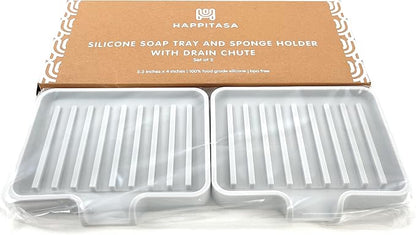 Happitasa Silicone Soap Dish Tray and Sponge Holder - Image 4