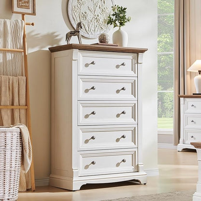 T4TREAM Farmhouse 5 Drawer Dresser by T4TREAMFurniture