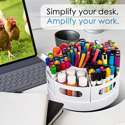 Art Supplies Organizer, Extra Large 360° Rotating Desk Organizer - Image 7