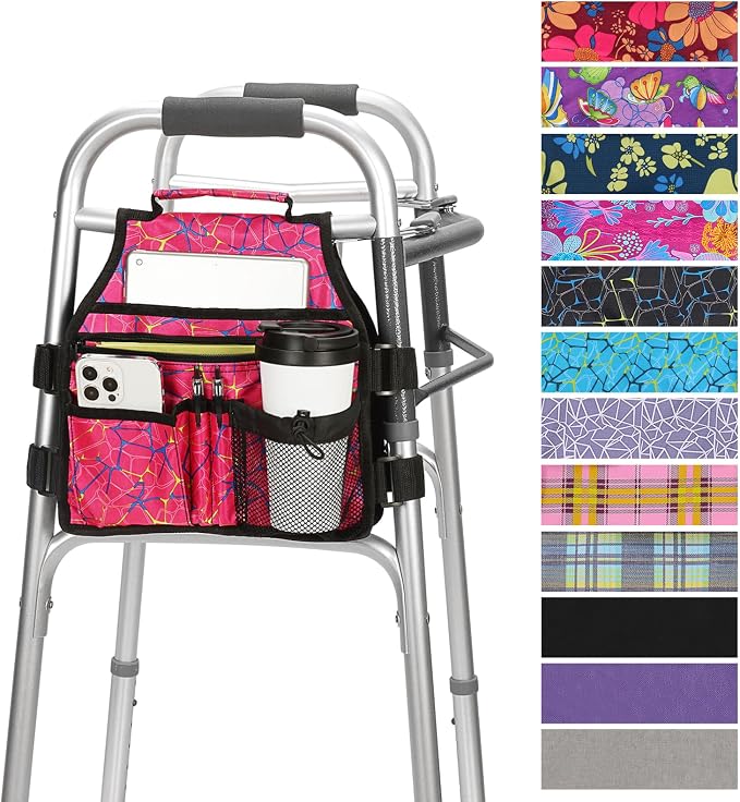 supregear Side Walker Bag, Walker Accessories Bag w/Cup Holder, Folding Walker by SupreGear