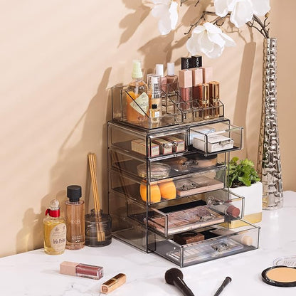 Sorbus Acrylic Makeup Organizer Set, 6-Drawer Vanity & Countertop Cosmetic - Image 5