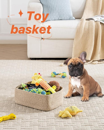 Small Woven Basket, 13.5 x 9.5 x 5 Inches, Storage Basket - Image 5