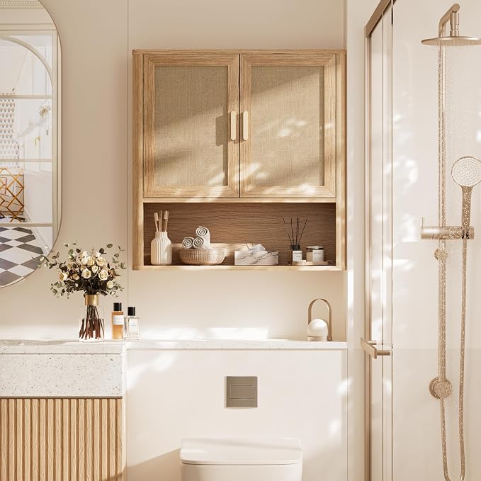 Rattan Bathroom Wall Cabinet - Image 5