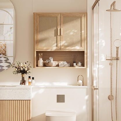 Rattan Bathroom Wall Cabinet - Image 5