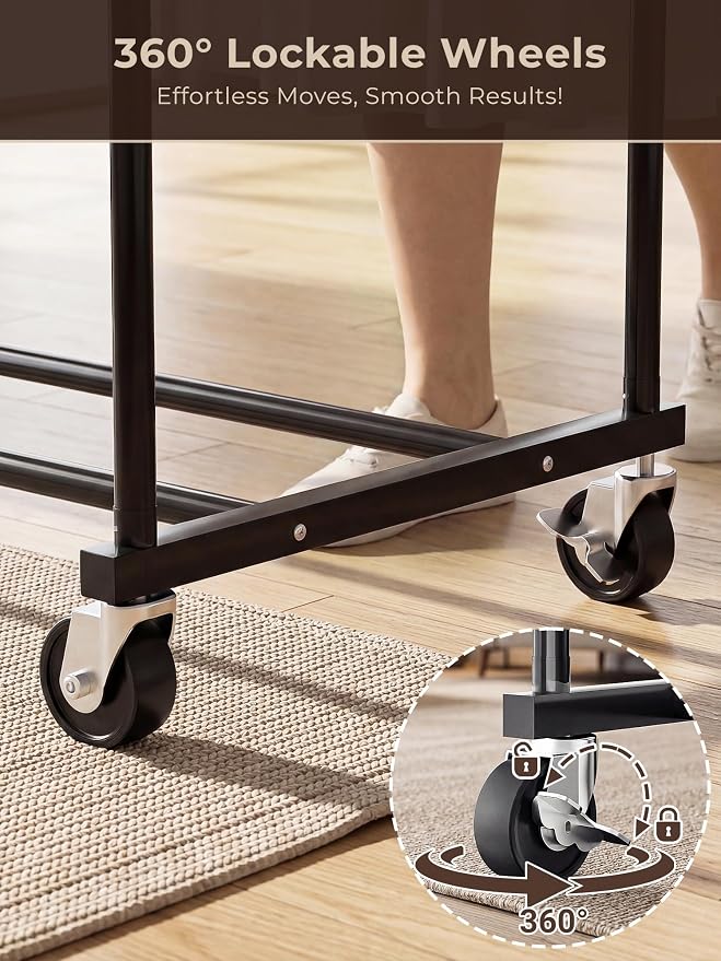 Clothes Rack, Rolling Clothing Rack - Image 6