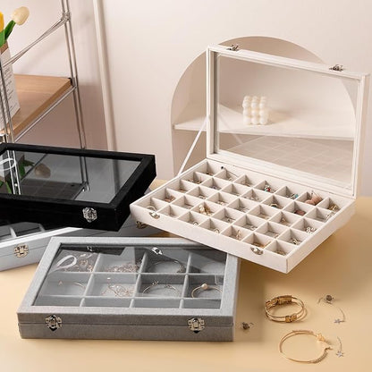 Frebeauty Velvet Jewelry Tray, 24 Grid Jewelry Organizer - Image 7