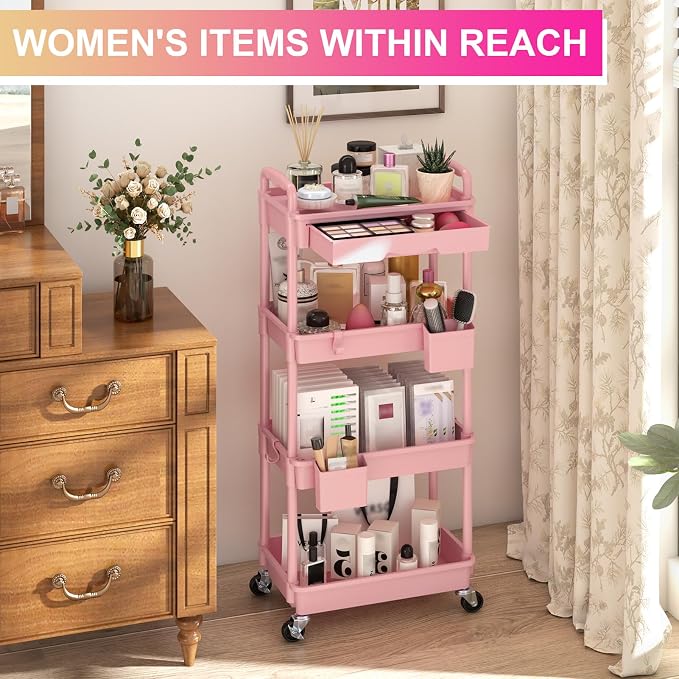 Goovilla 4 Tier Rolling Utility Cart Organizer - Image 5