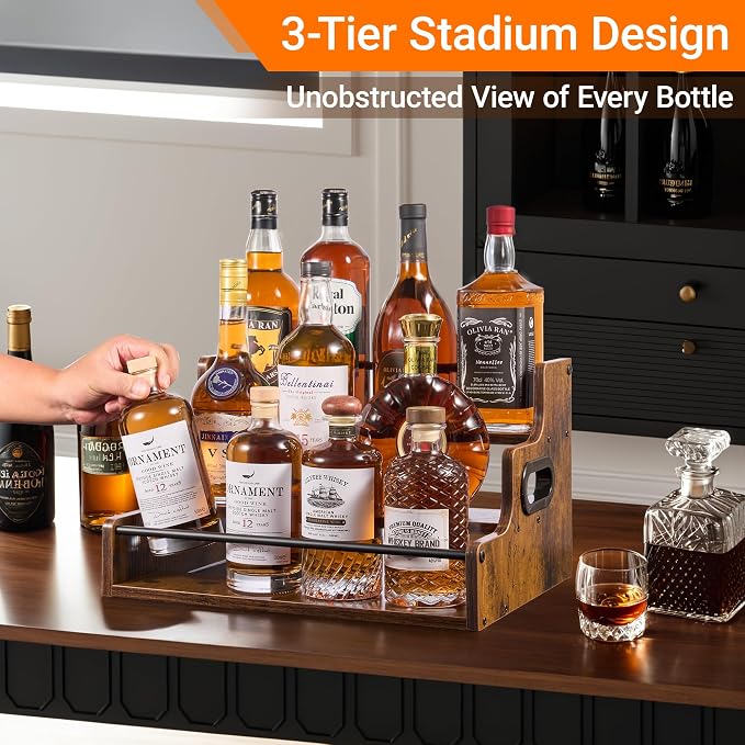 3-Tier Liquor Bottle Display Shelf - Image 2