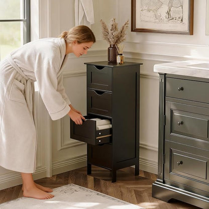 VINGLI Black Bathroom Storage Cabinet - Image 2