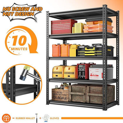 REIBII 72" Garage Shelving, Storage Shelves 2050LBS Heavy Duty Shelving - Image 8