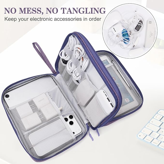 FYY Electronic Organizer, Extra Large Travel Cable Organizer Bag Pouch Portable - Image 5