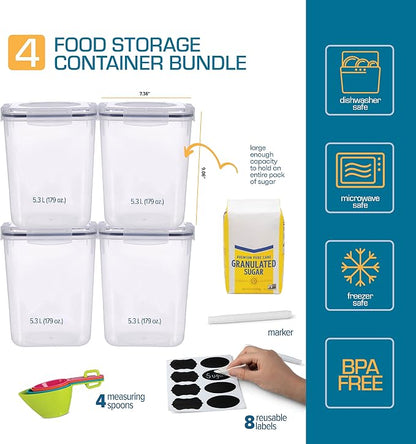 Storeganize Flour Sugar Storage Containers Great Rice Canisters Sets - Image 2