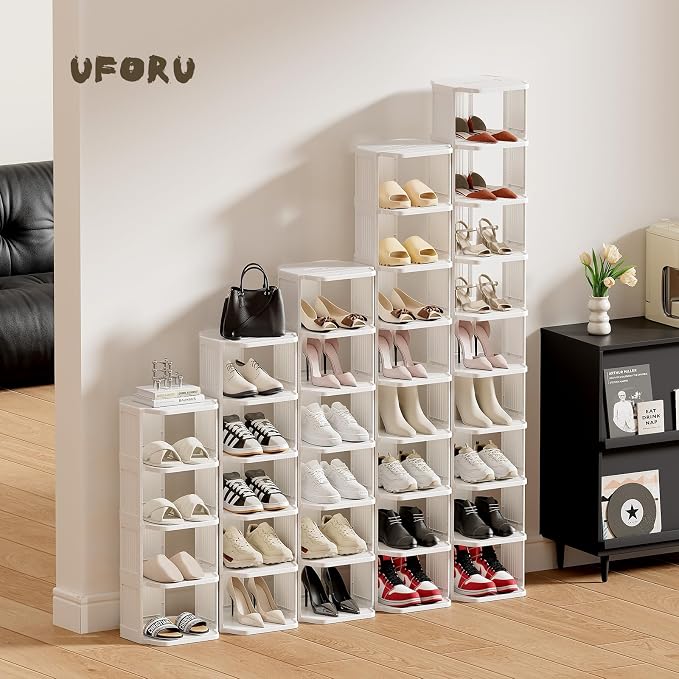 UFORU Vertical Shoe Rack, 6 Tiers Stackable Shoe Rack - Image 8