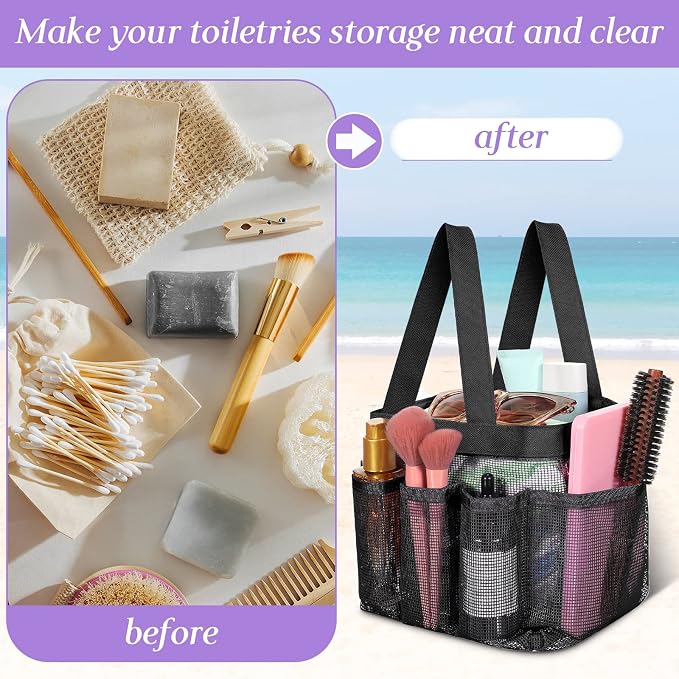 Hillban 4 Pcs Mesh Shower Caddy Portable Shower Caddy - Image 6