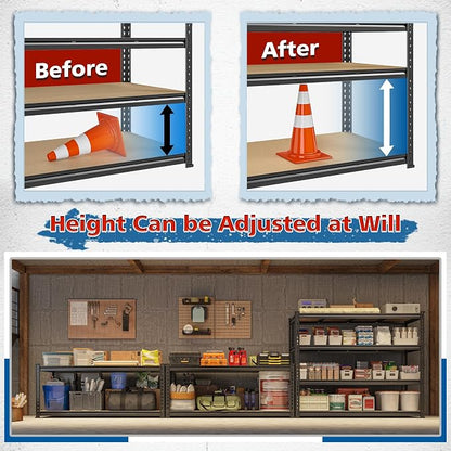 55" W Storage Shelves, 2040LBS Garage Shelving Heavy Duty, 4-Tier Storage - Image 6