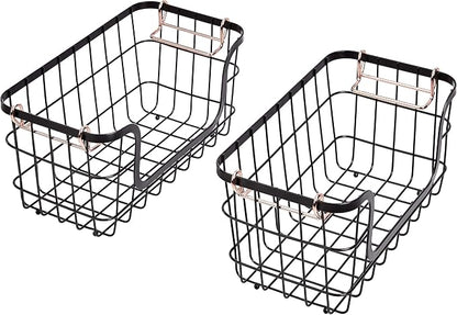 Amazon Basics Stackable Metal Wire Rectangular Storage Basket Set - Image 5