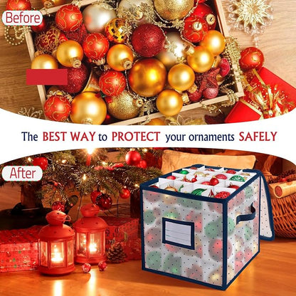 BINSUNS Christmas Ornament Storage Box, Christmas Storage Containers Organizer - Image 3