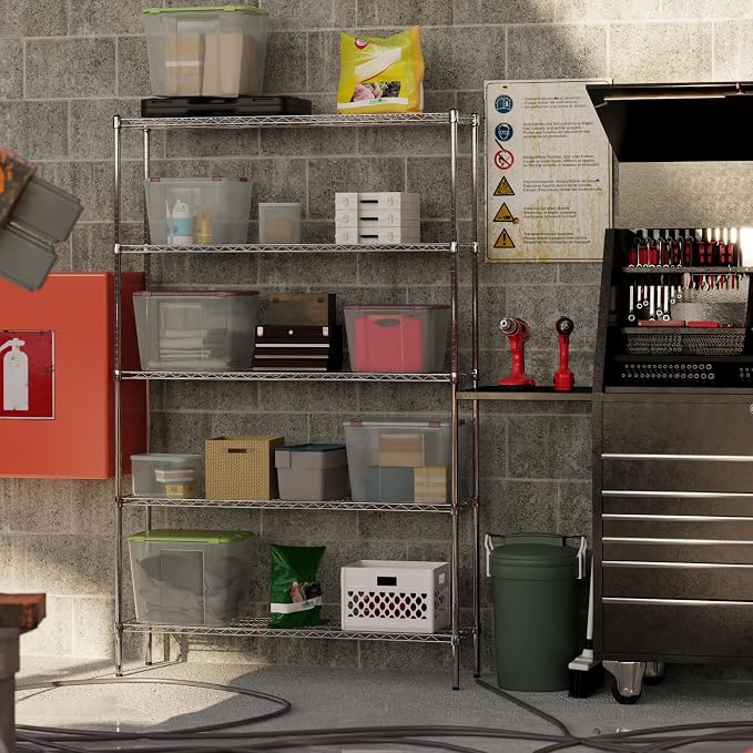 14" Deep x 54" Wide x 86" Height Wire Shelving Kit | 5-Tier | NSF Commercial - Image 5