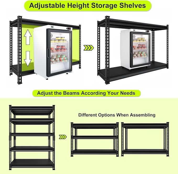 Garage Shelving Heavy Duty 2500LBS Loads, 5-Tier Metal Shelving Units and - Image 5