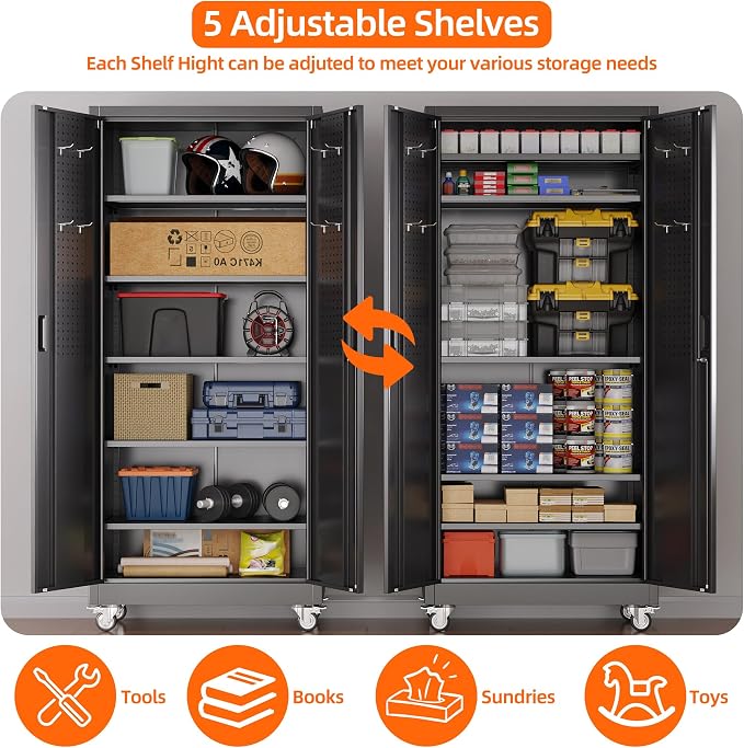 Aobabo 71" H×32" W×16" D Metal Storage Cabinet - Image 5