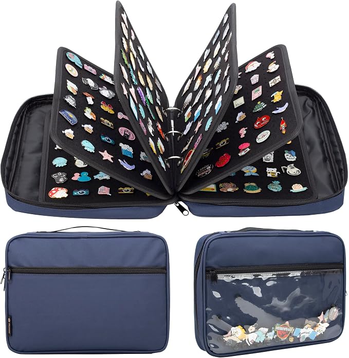 Enamel Pin Display Pages Pin Carrying Case, Pins Collection Storage Organizer by PACMAXI