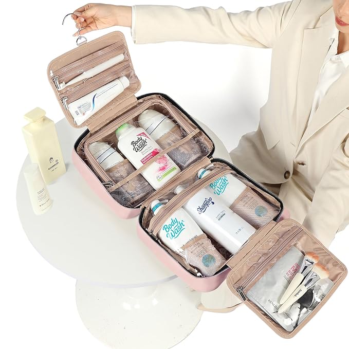 NISHEL Travel Toiletry Bag for women, Portable Hanging Organizer for - Image 2