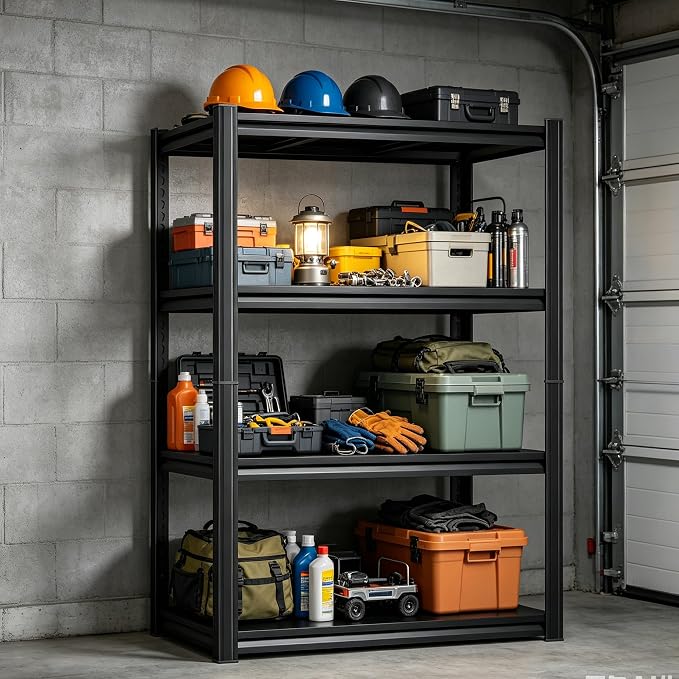 Garage Shelving Heavy Duty 4-Tier Metal Shelving 3000LBS Storage Shelves 44" H by BezunyHeavyDutyShelving