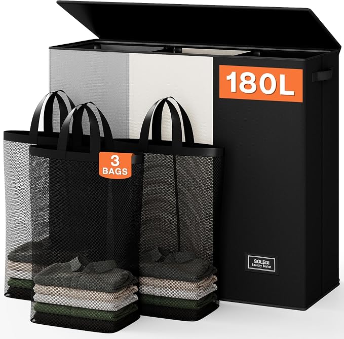 SOLEDI Laundry Hamper 3 section by SOLEDI