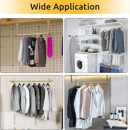 36 inch Gold Industrial Pipe Clothes Rack, Pipe Garment Rack Hanging Rod Bar - Image 7