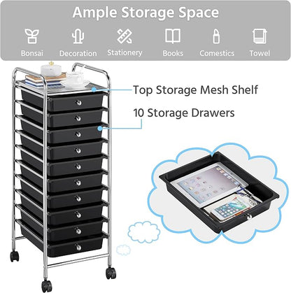 Yaheetech Rolling Cart Organizer Plastic Trolley - Image 8