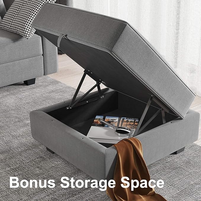 HONBAY Square Ottoman Module for Modular Sofa Couch, Square Ottoman - Image 5