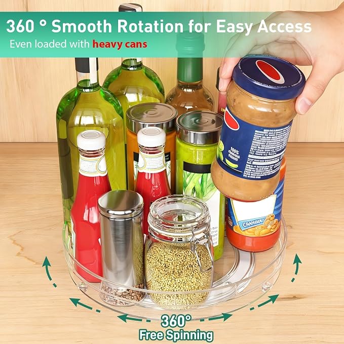 Optish 3 Pack 9.5" Lazy Susan Organizer, Lazy Susan Turntable - Image 2