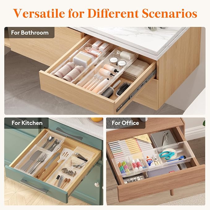 Lifewit Sliding Makeup Drawer Organizer Trays - Image 8