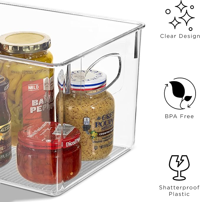 Sorbus Medium Clear Plastic Storage Bins - Image 5