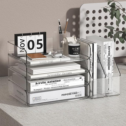4-Tier Clear Acrylic Paper Tray Organizer - Image 2
