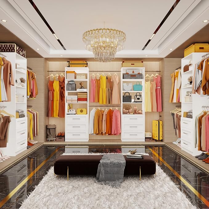 Closet System with 6 Drawers, 5-14FT Custom Closet Organizer System with 8 - Image 4